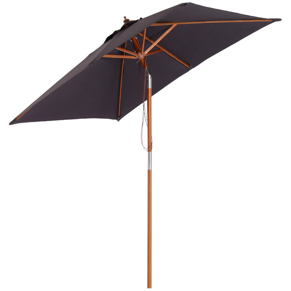 prezzo Parasol de jardin 2x1,5 m Mât Ø38 mm en Bois et Polyester Gris Foncé