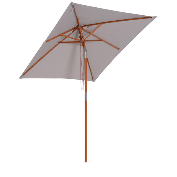 Parasol de jardin en bois gris 2x1,5m sconto