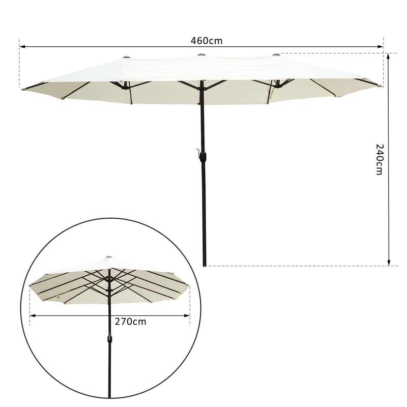 Ombrellone da Giardino in Acciaio 4.6x2.4 cm Crema -3