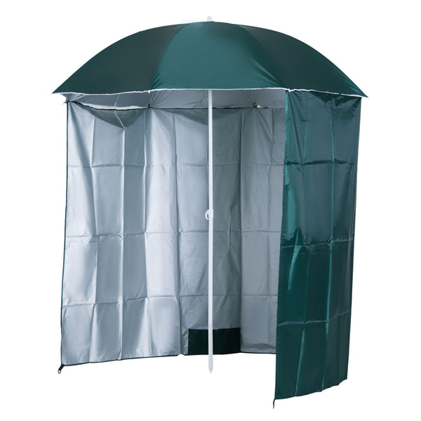 Parasol de jardin en métal Ø2,2m avec auvent vert foncé sconto