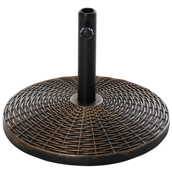 Socle pour Parasol de Jardin Ø53 cm 25 Kg en Plastique Effet Rotin Bronze prezzo