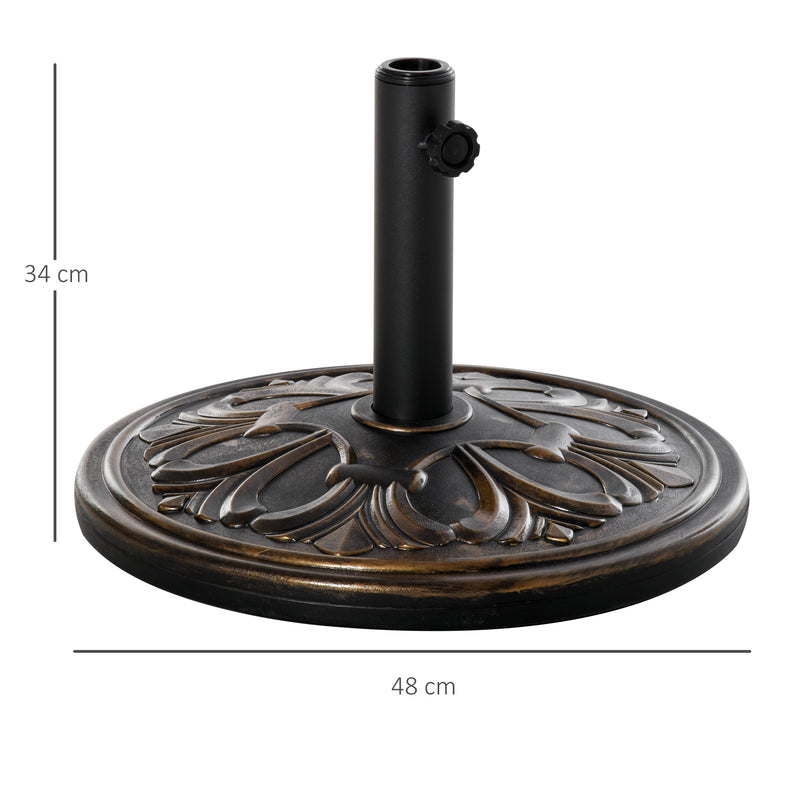 Base per Ombrellone da Giardino 13kg Regolabile in Cemento e Bronzo Ø48 cm -3