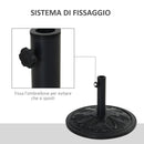 Base per Ombrellone da Giardino Ø48 cm in Plastica 13 Kg Nero-4