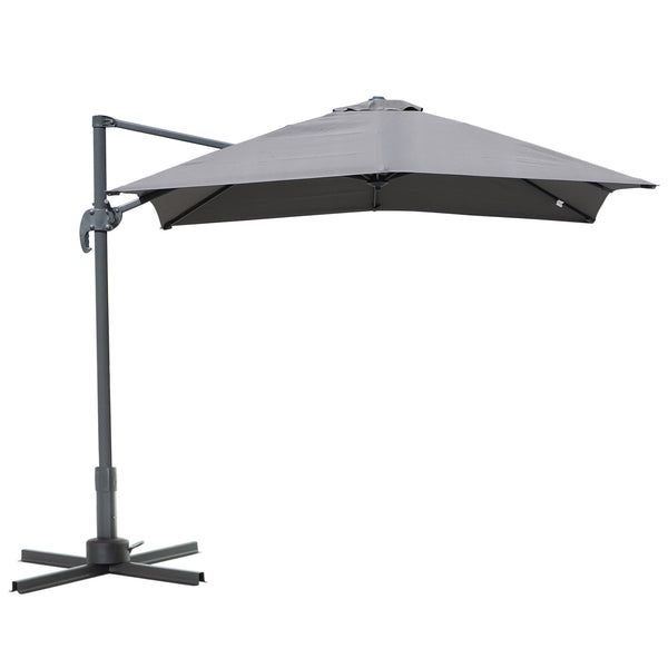 acquista Parasol de jardin décentralisé 2,5x2,5m en aluminium gris