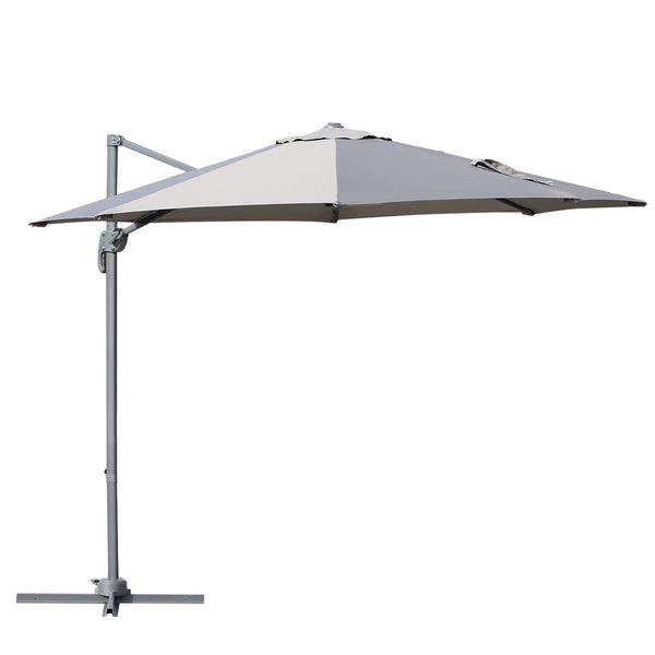 prezzo Parasol de jardin acier Ø2,95x2,5m Décentralisé 360° Gris