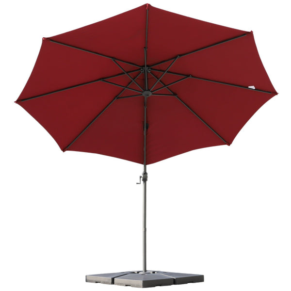 prezzo Parasol de jardin acier Ø2,95x2,5m Décentralisé 360° Rouge