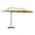 Parasol de jardin double 440x270x250 cm en acier et polyester crème