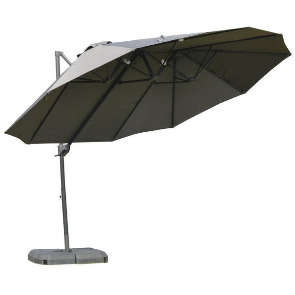 prezzo Parasol de jardin 270x460x250 cm Begsun Gris