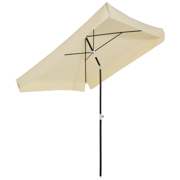 Parasol de jardin 2x2m en métal et polyester blanc crème online