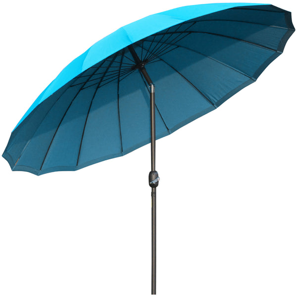 Parasol de Jardin Ø255 cm en Métal, Fibre de Verre et Polyester Bleu prezzo