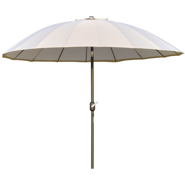 Parasol de Jardin Ø2.55m avec Manivelle Blanc Crème acquista