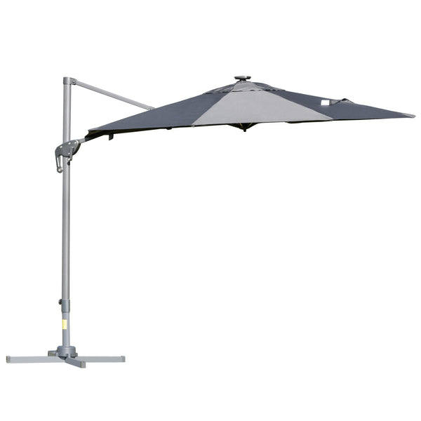 Parasol de Jardin Décentralisé Ø3m en Aluminium et Polyester Gris Foncé sconto