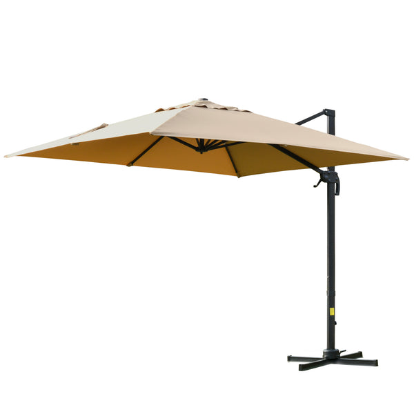 Parasol de Jardin Décentralisé 3x3m en Aluminium Kaki et Polyester prezzo