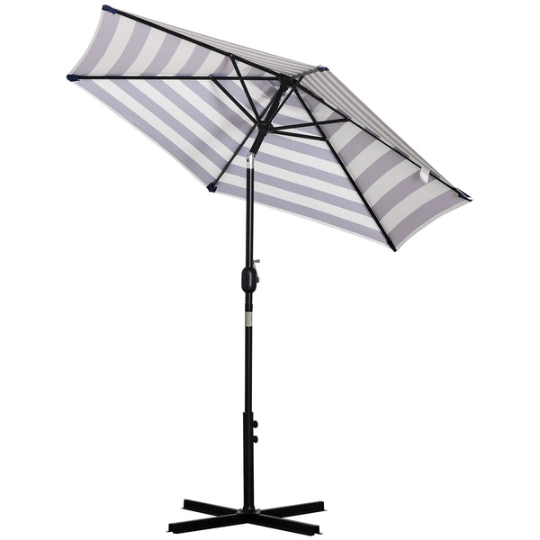 Parasol de jardin Ø2,27m en Métal et Polyester Rayures Bleues et Blanches online