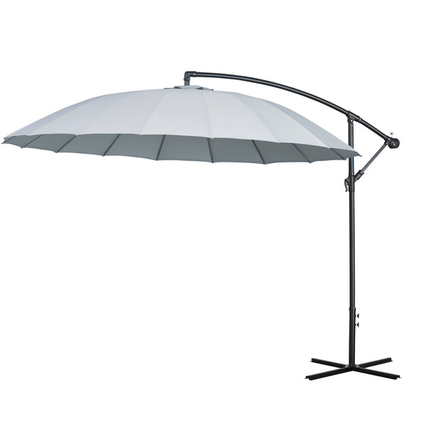 online Parasol de Jardin Ø2,96m en Métal et Polyester Gris