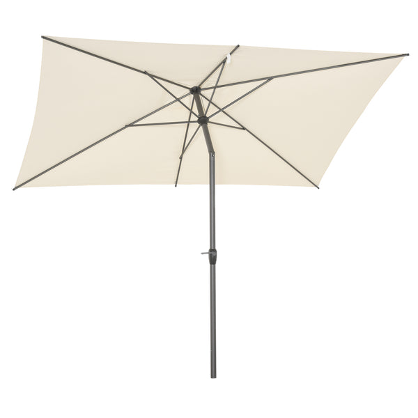 prezzo Parasol de jardin 3x2 m Mât Ø48 mm en Aluminium et Polyester Beige