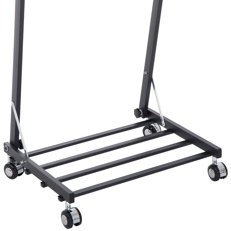 Stander Appendiabiti con Ripiano in Metallo Nero 68x41x155 cm -10