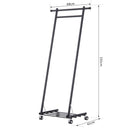 Stander Appendiabiti con Ripiano in Metallo Nero 68x41x155 cm -3