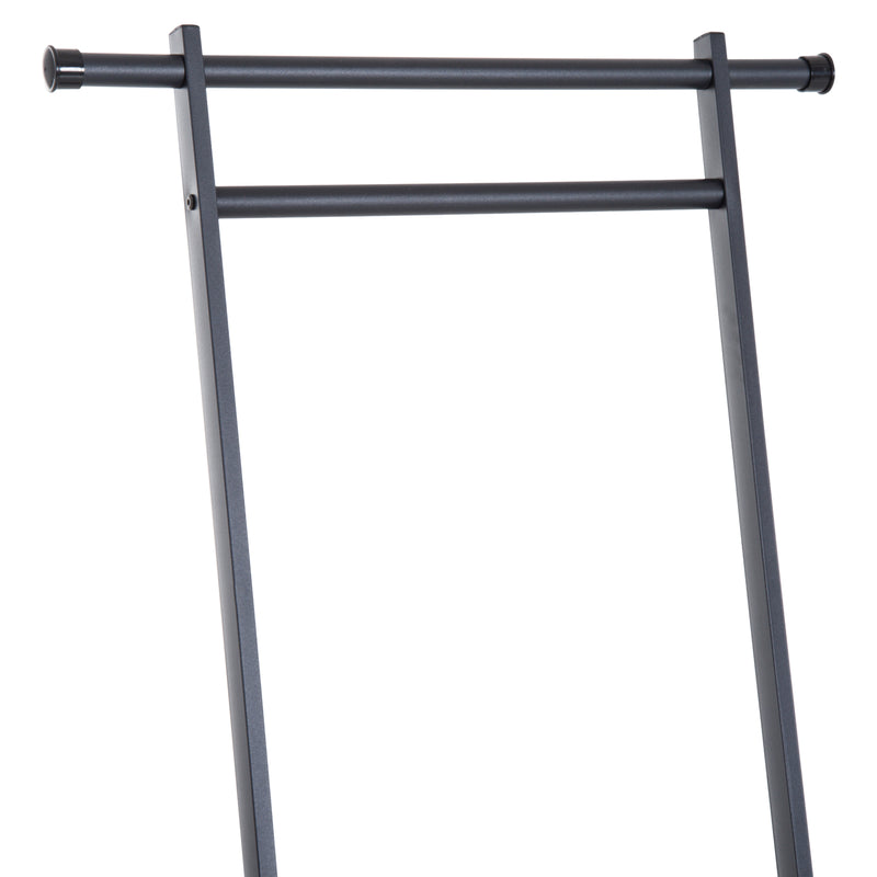 Stander Appendiabiti con Ripiano in Metallo Nero 68x41x155 cm -8