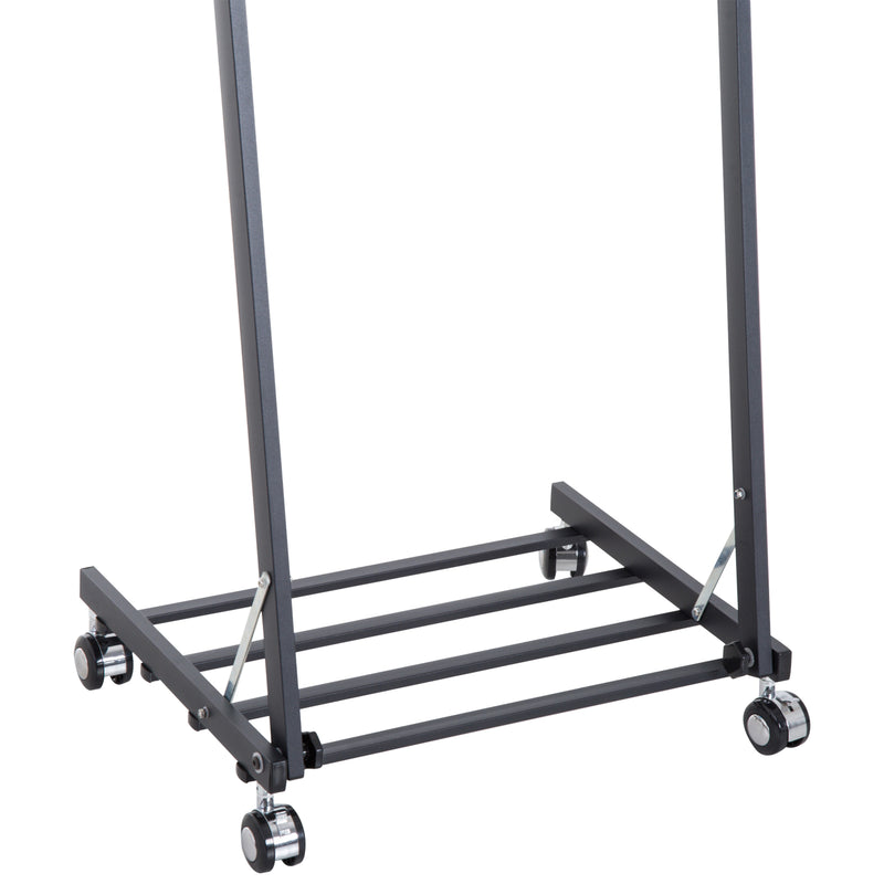 Stander Appendiabiti con Ripiano in Metallo Nero 68x41x155 cm -9