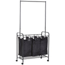 Stender Appendiabiti con Carrello Lavanderia Nero 84x41x172 cm -1