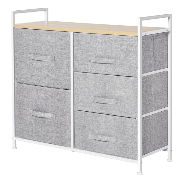 Commode 5 Tiroirs Pliants en Tissu 83x29x77 cm prezzo