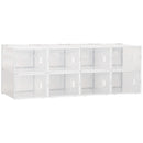 Scarpiera Modulare 8 Cubi 28x36x21 cm in Plastica Bianco e Trasparente-1