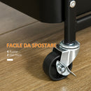 Carrello Portavivande da Cucina 3 Ripiani 51,5x32x75,6 cm con Ruote in Acciaio Nero-7