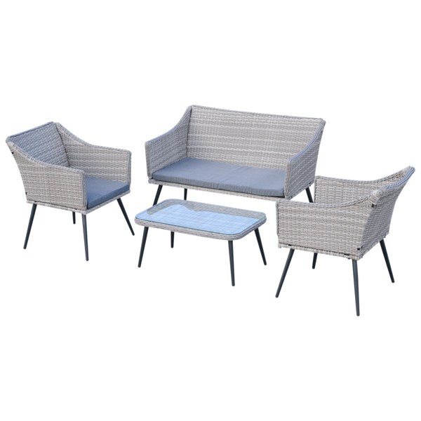 prezzo Salon de jardin Canapé 2 Fauteuils 1 Table basse Oslo Gris