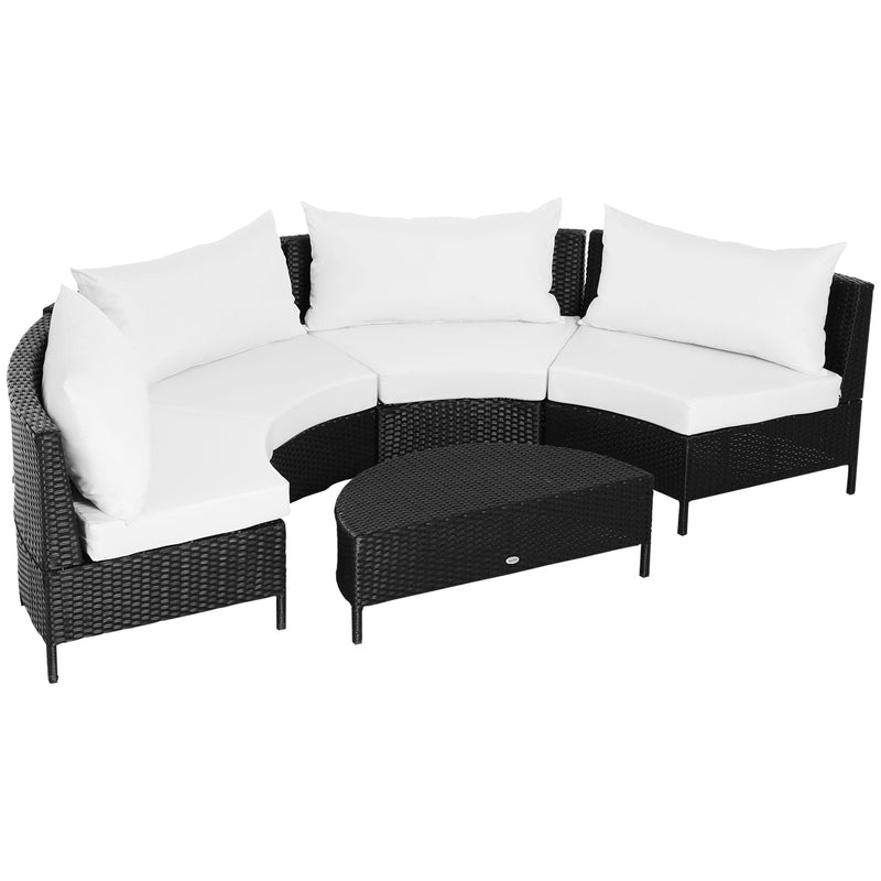 Set Salotto da Giardino Divano in Rattan Sintetico e Tavolino  Nero-1