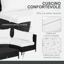 Set Salotto da Giardino Divano in Rattan Sintetico e Tavolino  Nero-5