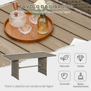 Set Salotto da Giardino Divano 2 Poltrone 2 Sgabelli e Tavolino in Rattan Polietilene Grigio-6