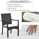 Set  Tavolo con 4 Sedie da Giardino in Rattan Nero-6