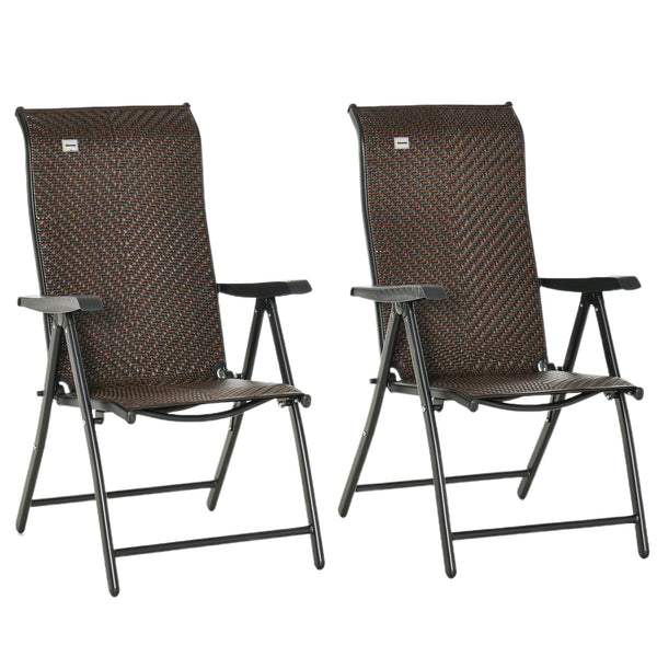 prezzo Lot de 2 Chaises de Jardin en Rotin Polyéthylène Rouge et Noir et Acier