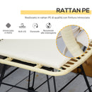 Set Tavolino e 2 Sedie in Rattan Polietilene Crema-4