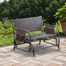 Panchina a Dondolo 2 Posti da Giardino 122x75x88 cm in Rattan Marrone-2