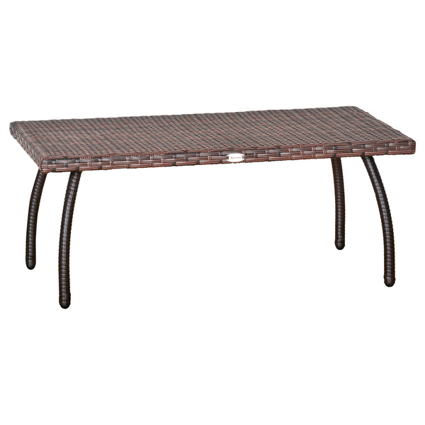 Table de jardin basse 90x50x35 cm en rotin marron acquista