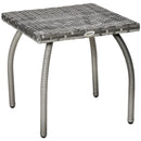 Tavolino da Giardino 45x45x44 cm in Rattan Sintetico Grigio-1