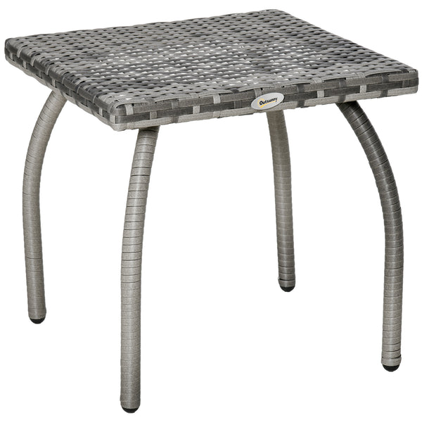 Table basse de jardin 45x45x44 cm en rotin synthétique gris online