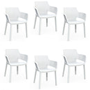 Set 6 Sedie da Giardino 61x54x79h cm Elisa Chair Bianco-1