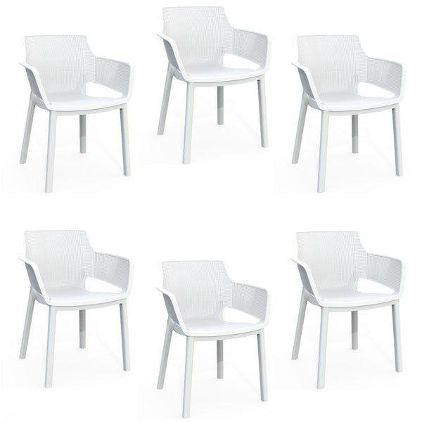 Lot de 6 chaises de jardin 61x54x79h cm Keter Elisa Chair Blanc acquista