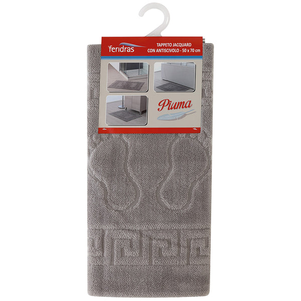 prezzo Tapis de bain en plumes Feridras gris 50x70 cm avec antidérapant