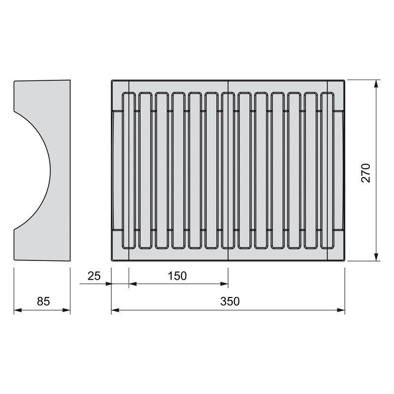 Organizer per Piatti 13 Posti 35x27 cm in Plastica Emuca Grigio-7