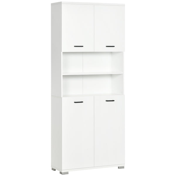 prezzo Mobile Bagno 4 ante 2 Ripiani 80x33,5x190 cm in Truciolato Bianco