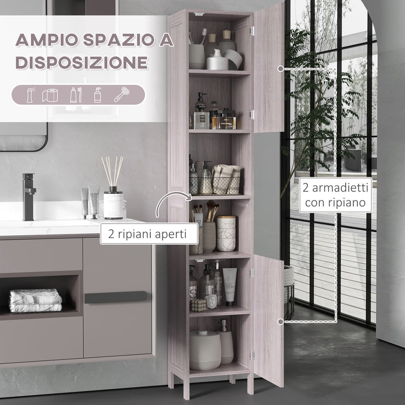 Mobile a Colonna per Bagno 30x32x172,5 cm in MDF color Legno-4