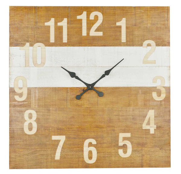 online Horloge carrée en bois 91,5x5,5xh91,5 cm