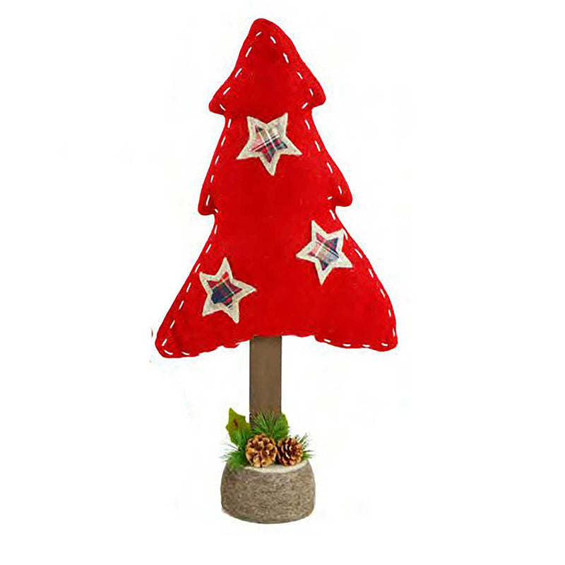 Mini Albero di Natale in panno rosso grande cm . 37x13,5 h 74-1