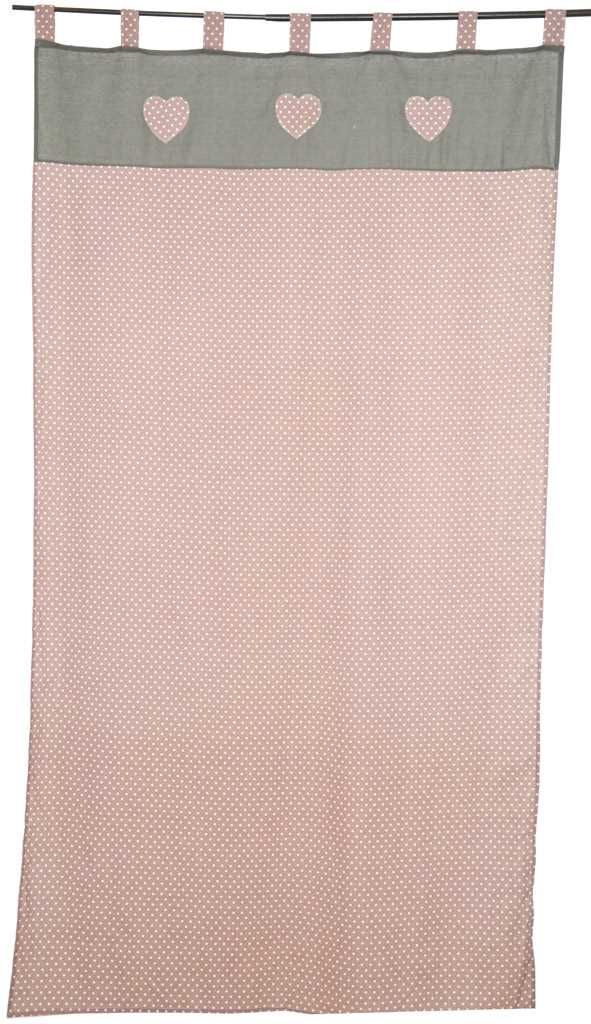 prezzo Rideau rose avec décoration coeurs cm 154x 260