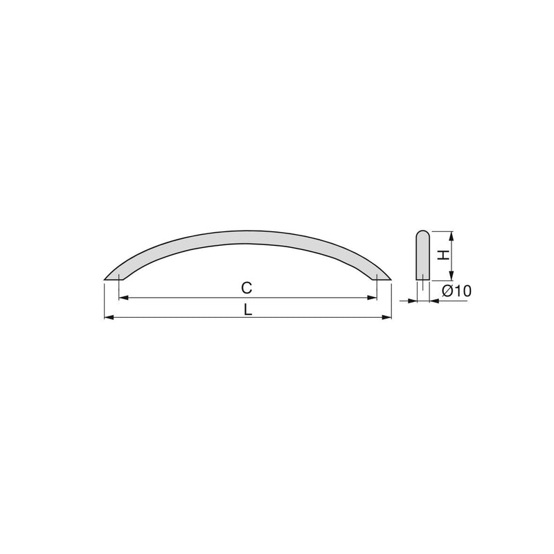 Maniglie per Mobile 10 mm Interasse 160 mm Acciaio Nichel Satinato 25 Pezzi Emuca-2