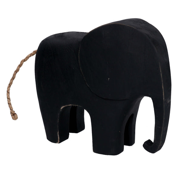 prezzo Grande figurine en bois éléphant noir yo-3158a cm 28x8H25